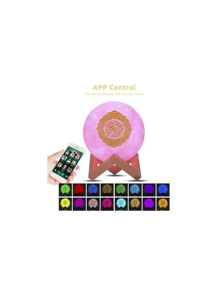 Qur'an Moon 3D Print Lamp With 7 Colors LED Night Light, Bluetooth Speaker with Remote, Quran Recitation ,Song and FM Broadcast  - Image 2