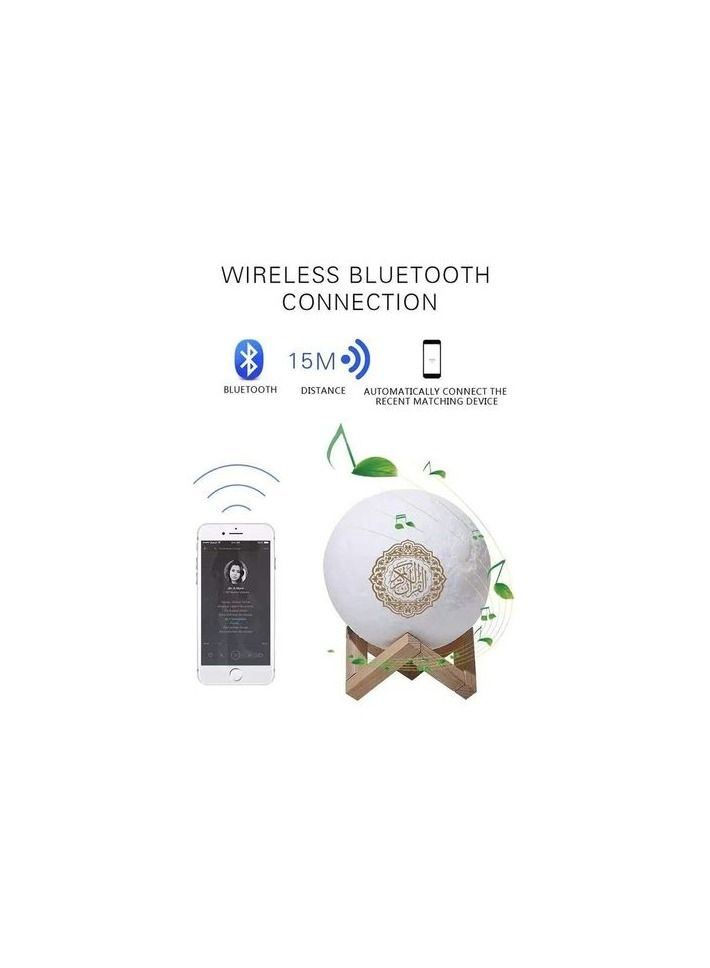 Qur'an Moon 3D Print Lamp With 7 Colors LED Night Light, Bluetooth Speaker with Remote, Quran Recitation ,Song and FM Broadcast  - Image 5
