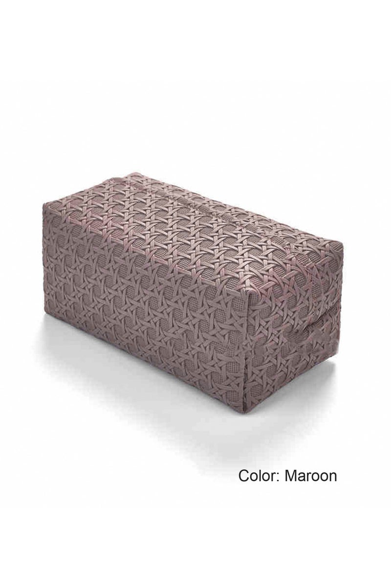 Tissue Box Cover, Waterproof PU Leather Tissue Boxes holder, Vine Woven Pattern Rectangular Tissue Boxes, Living Room Bathroom Vanity Tissue Case, Office Desk Car Tissue Holder, Home Decorations (Five Colors) - Image 1