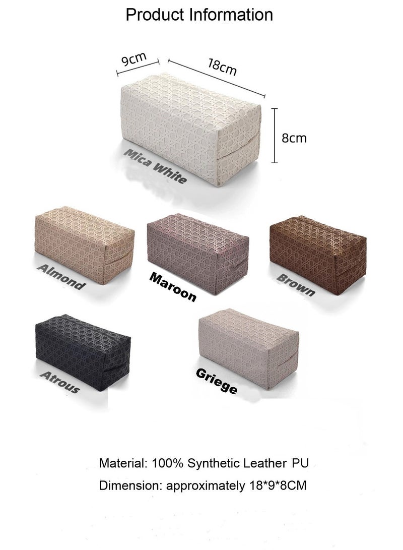 Tissue Box Cover, Waterproof PU Leather Tissue Boxes holder, Vine Woven Pattern Rectangular Tissue Boxes, Living Room Bathroom Vanity Tissue Case, Office Desk Car Tissue Holder, Home Decorations (Five Colors) - Image 2