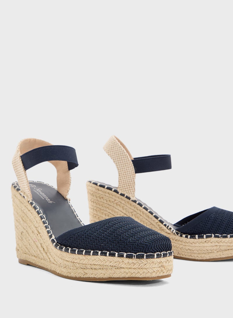 Savannah Collection High Heel Classic Espradille Wedge  - Image 4