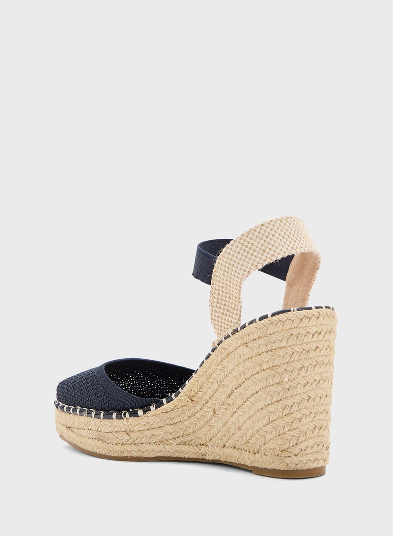 Savannah Collection High Heel Classic Espradille Wedge  - Image 3