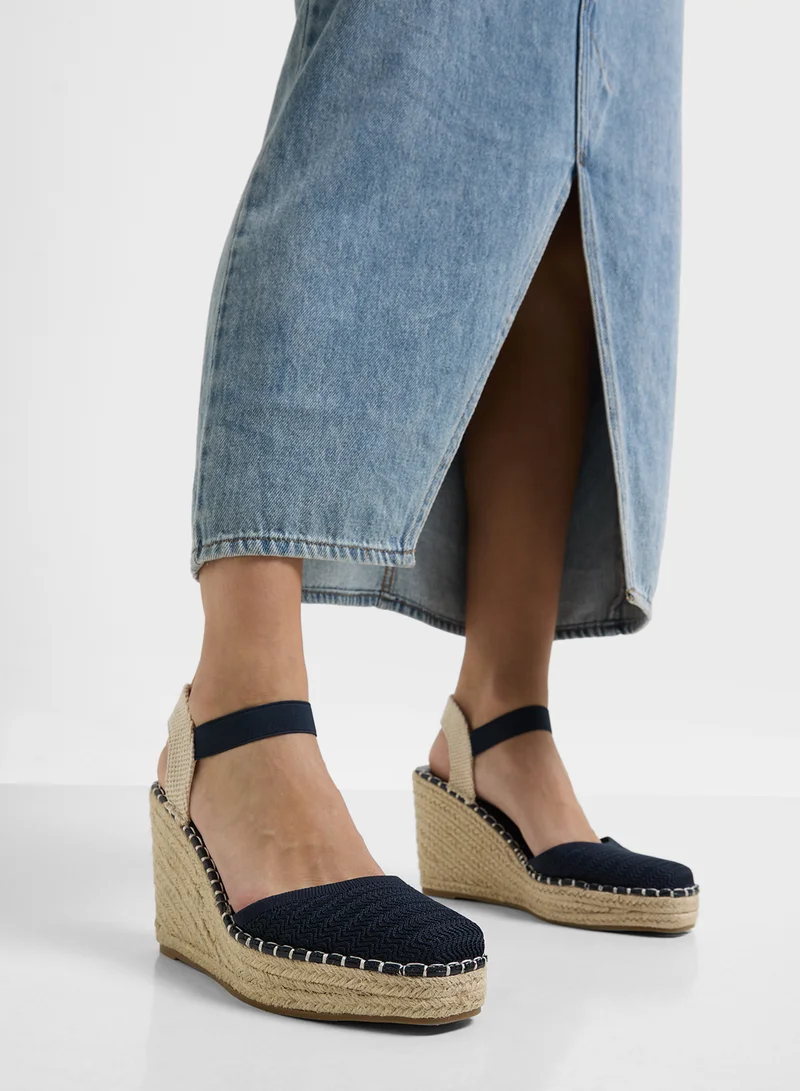 Savannah Collection High Heel Classic Espradille Wedge