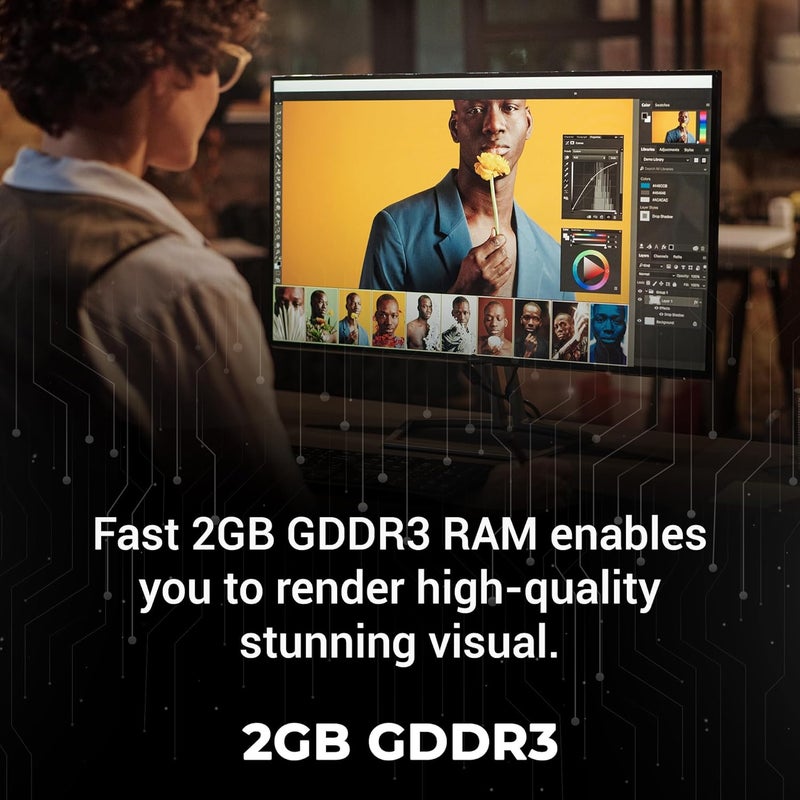 ZEBRONICS Gt610 2Gd3 مع Pcie 2.0، اتصال متعدد Hdmi Dvi Vga، كفاءة عالية، مبرد مع مروحة. - Image 5