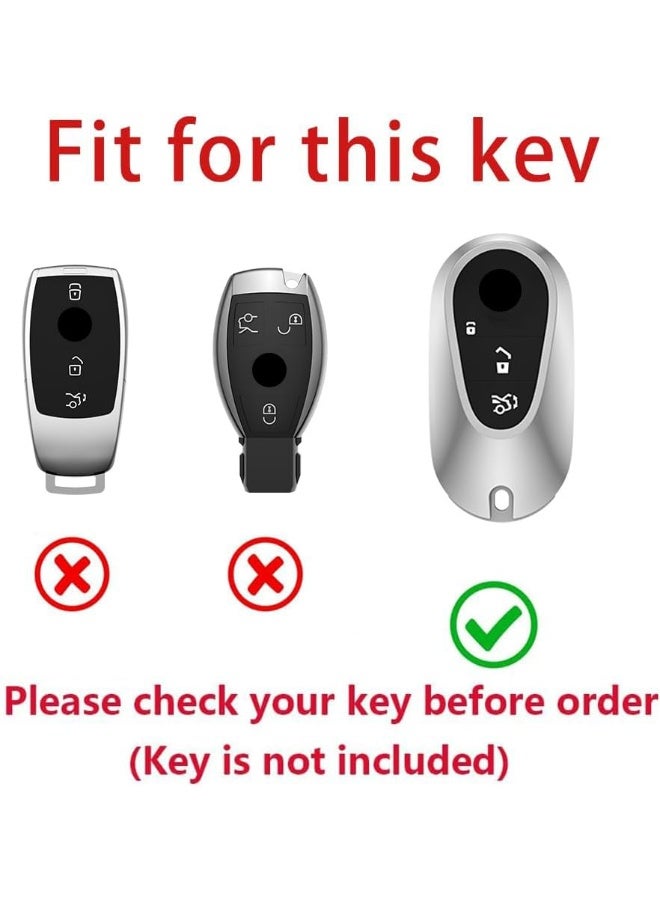 NOSKIN Luxury Leather Key Fob Cover Fit for Benz S-Class 2021 2022 G-Class E-Class Keyless Key Holder - Image 3