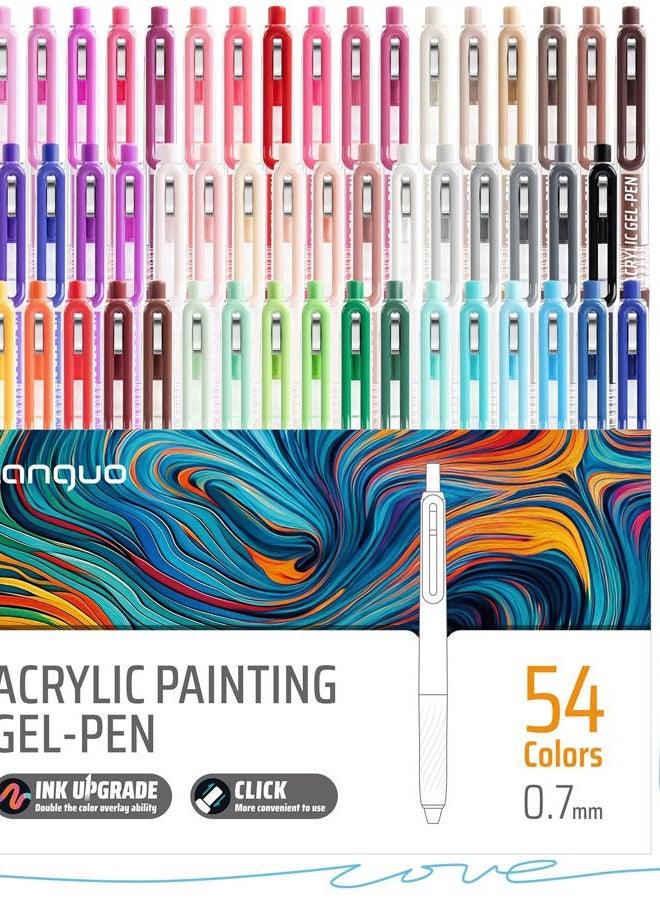Joyask Gel Pens For Coloring, 54 Colors Retractable Colored Pens for Black Paper & White Paper, 0.7mm Fine Point Colorful Pens for Coloring, Writing, Drawing, Journaling, Note Taking, School, Office, Home - Image 1