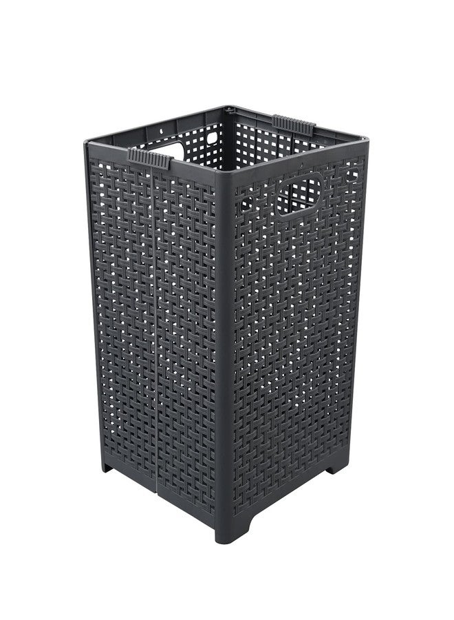 Kekow 1-Pack 42 L Plastic Collapsible Laundry Basket, Gray Folding Laundry Hamper - Image 1