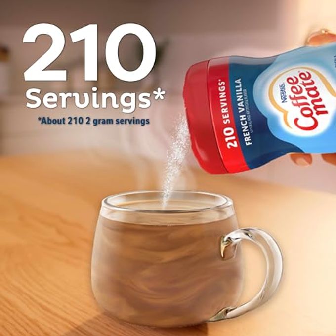 Coffee Mate Flavored Creamer 4 Pack Variety Pack (15 Oz Bottles) Chocolate CrMe, French Vanilla, Hazelnut, Caramel Latte - Image 2