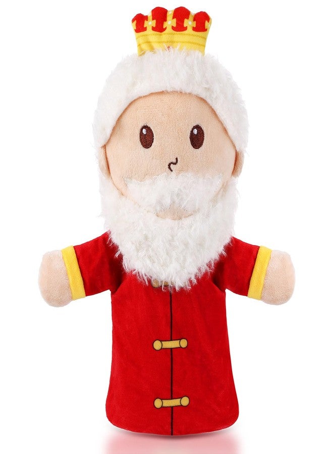 ZJoey Castle Hand Puppets Fairy Tales Queen & King, Princess & Prince, Elf & Witch Plush Toys Role-Play Toy Puppets for Kids Storytelling Imaginative Pretend Play Teaching Preschool(King) - Image 1