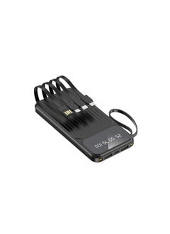 Generic With Line Mobile Phone Charging Treasure 20000 MA Real Standard 30000 MA Super Large Capacity Mobile Power Shell Material Customization-Color:Black [with 4-wire Lighting Lanyard]]-Power Supply Capacity:30000 MA  - Image 1