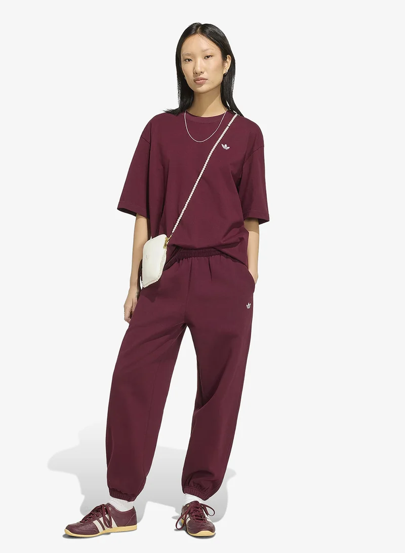 Adidas Originals MAROON Essential Loose Fleece Joggers for Women | Best Price UAE