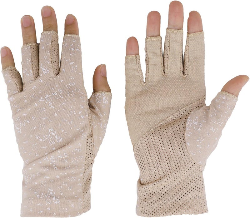 Ylucky Lightweight Summer Fingerless Gloves Men Women UV Sun Protection Driving Cotton Gloves Nonslip Touchscreen Gloves - Image 1