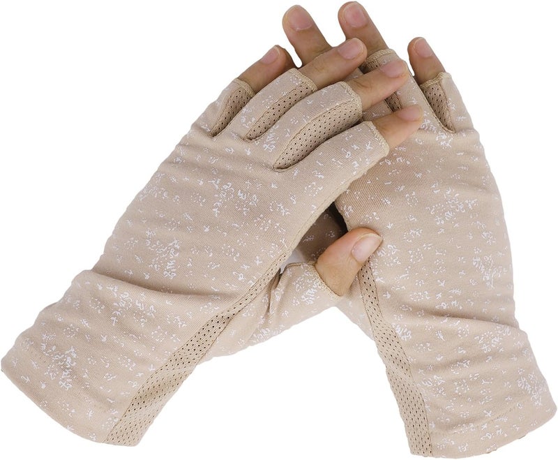 Ylucky Lightweight Summer Fingerless Gloves Men Women UV Sun Protection Driving Cotton Gloves Nonslip Touchscreen Gloves - Image 3