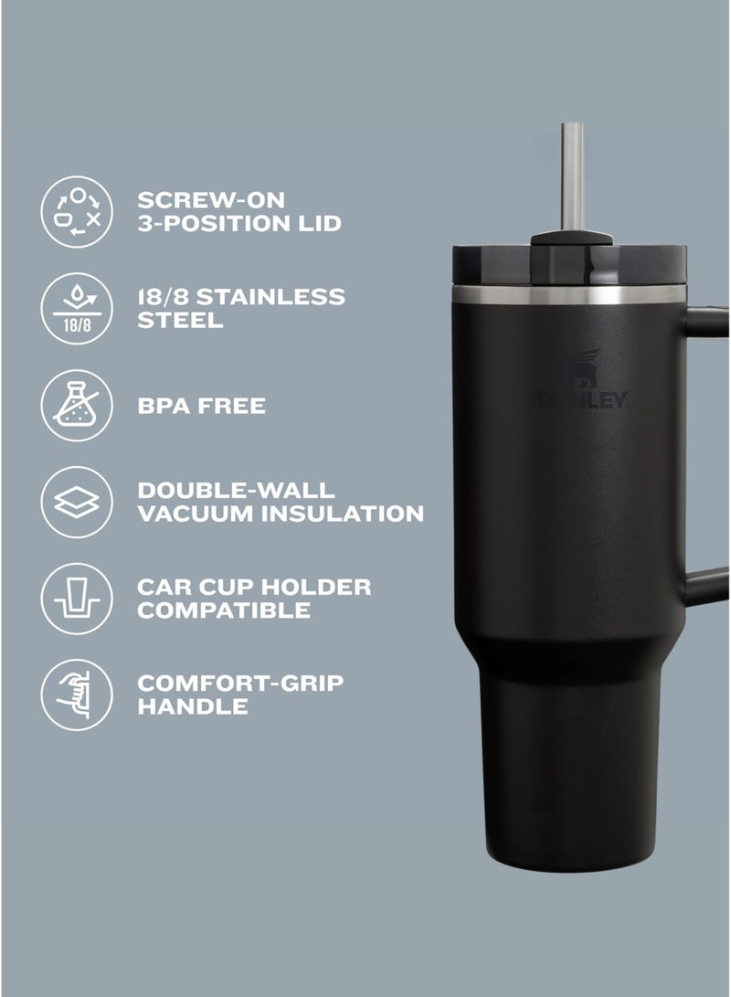 Stanley Stanley Quencher H2.0 FlowState Tumbler with Handle and Straw – 40 oz Stainless Steel Vacuum Insulated Cup, BPA-Free, 3-Position Lid, Cup Holder Friendly, for Water, Coffee, Smoothies & More –  (32x15x10cm) - Image 4