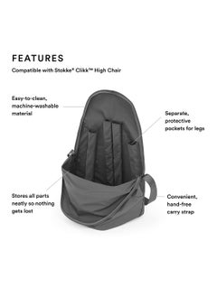 STOKKE Clikk High Chair Travel Bag, Greyessential For Travel And Storagecompatible With Clikk Baby High Chair100% Polyesterconvenient, Spacious Interior With Hands - Free Carry Handle  - Image 5