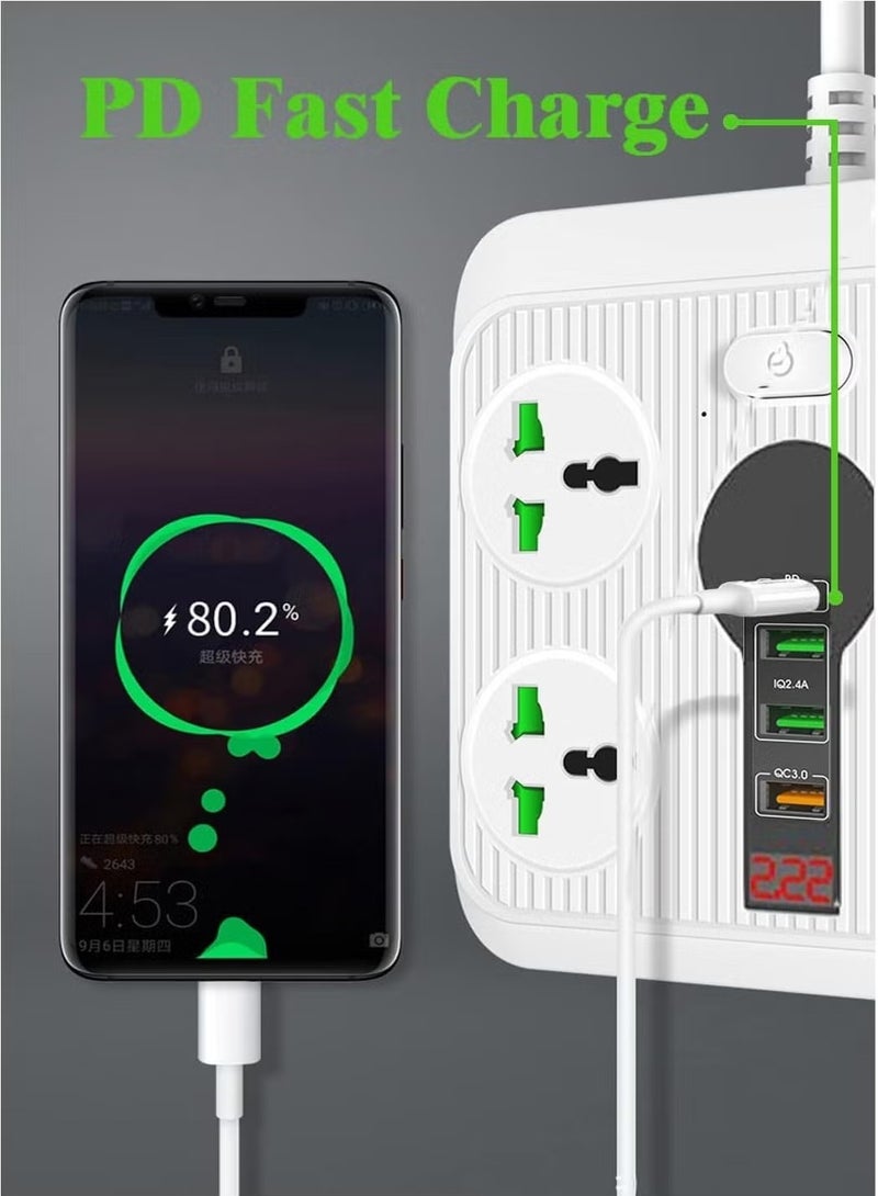 TIGER Power Strip Surge Protector with USB, 4 AC Outlets & 3 USB Ports (1 PD), Flat Plug Extension Cord, 6ft Power Cord, Compact Desktop Socket for Travel, Home, and Office – Safe and Convenient Power Solution  - Image 4