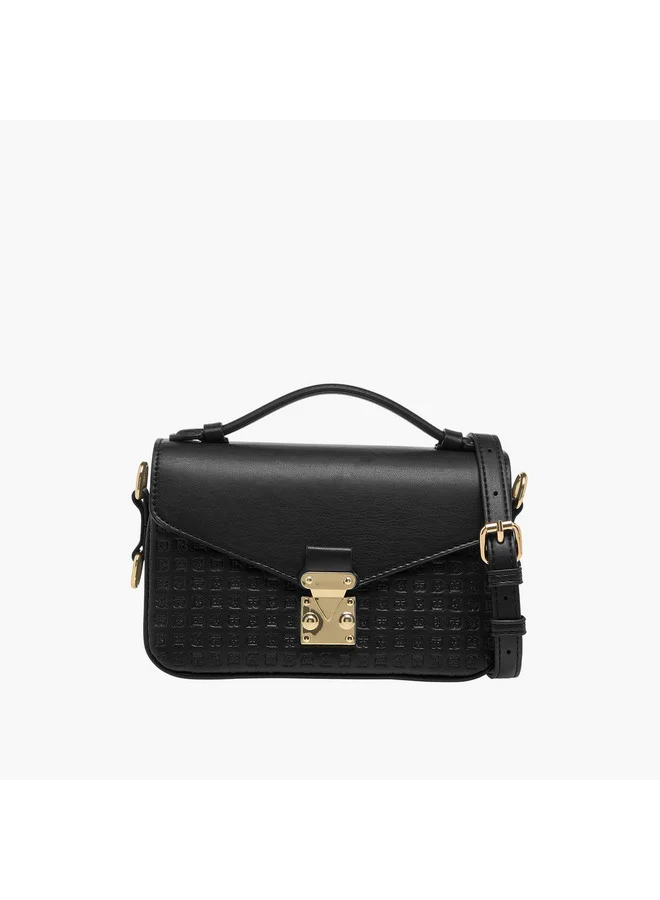 Flora Bella By Shoexpress Women Monogram Embossed Crossbody Bag with Detachable Strap