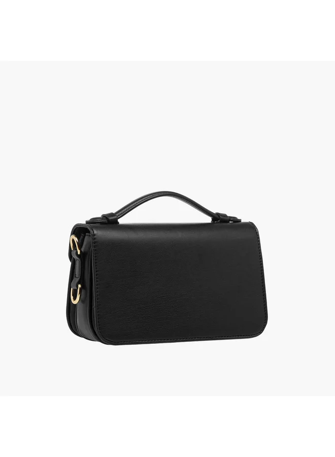 Flora Bella By Shoexpress BLACK Women Monogram Embossed Crossbody Bag with Detachable Strap for Women | Best Price UAE