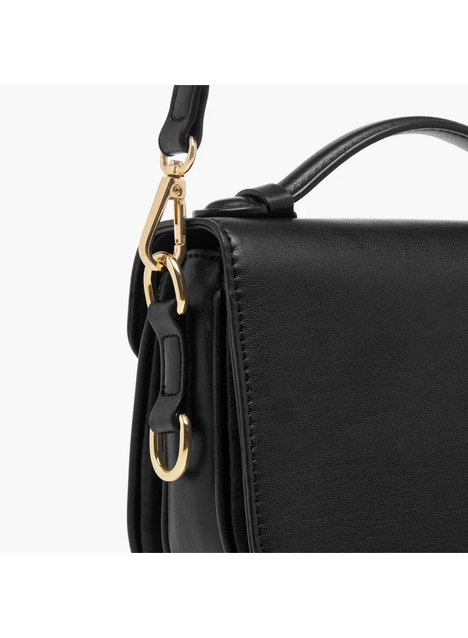 Flora Bella By Shoexpress BLACK Women Monogram Embossed Crossbody Bag with Detachable Strap for Women | Best Price UAE