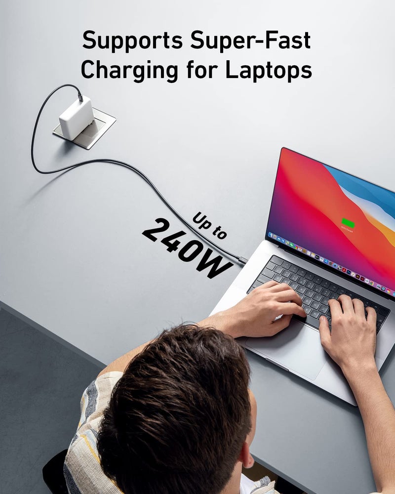 Anker USB C Cable(3.3FT, 240W), USB 4 Data Cable, 40Gbps, 8K HD Display, Thunderbolt 4/3 Compatible, for iPhone 17, MacBook, Hub, Docking and More - Image 4