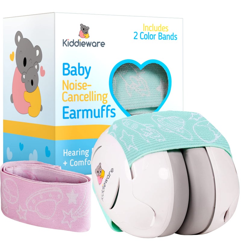 Kiddieware Green Baby Noise Cancelling Headphones for Baby 0-24 Months - Soundproof Baby Ear Muffs for Baby Ear Protection Helps Sleep - Image 1