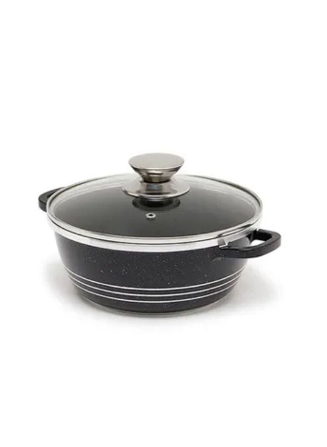 DESSINI قدر طهي غير لاصق 36 سم، أسود/شفاف - Image 2