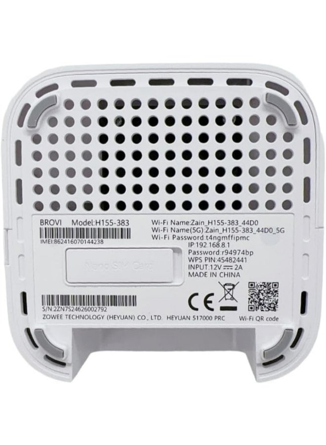 راوتر واي فاي CPE 5 H155 383 من زين، 3600 ميجابايت، يعمل على شبكة زين فقط احدث اصدار أبيض - view 4