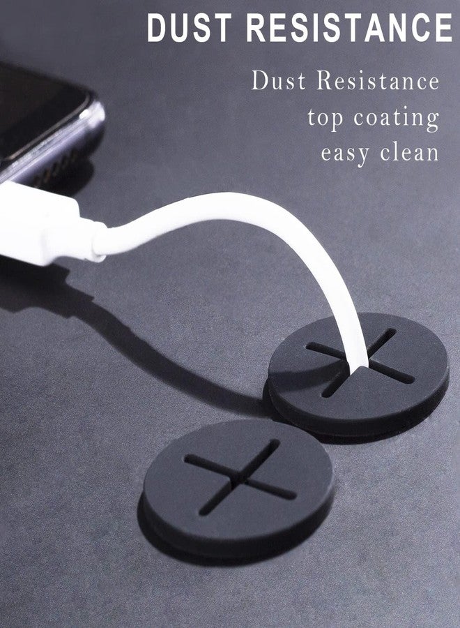Even Cable Cord Grommet 1 Inch Flexible Silicone Grommets for Desk, Table and Other Furnitures Hole Cover Cable Management Wire Organizer Cable. (Black 12 Piece) - Image 3