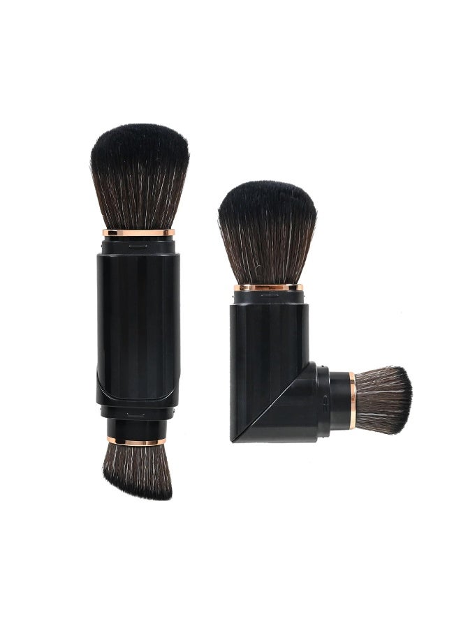 Generic Double Ended Makeup Brush, Retractable Kabuki Makeup Brushes, Travel Foundation Powder Blush Brush, Dual Concealer Makeup Brush With Cap for Blush, Bronzer, Buffing, Flawless Powder Cosmetics - Image 1