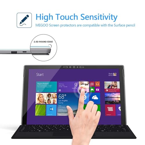 Megoo Screen Protector for Microsoft Surface Pro 7 Plus/Surface Pro 7 (2019) - Ultra-Thin Glass Flim, Extreme Touch Sensitivity (Precise cutouts and Works with Surface Pen) - Image 3