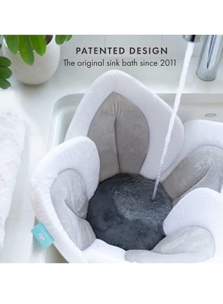 Baby Bathtub Baby Bath Mat Seat, Sponge Folding Fits Most Sinks Newborn & Baby Essentials(Blooming Flower) (Grey) - view 2