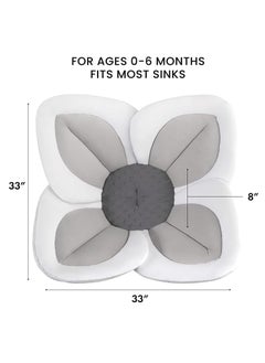 Gonice Baby Bathtub Baby Bath Mat Seat, Sponge Folding Fits Most Sinks Newborn & Baby Essentials(Blooming Flower) (Grey)  - Image 3