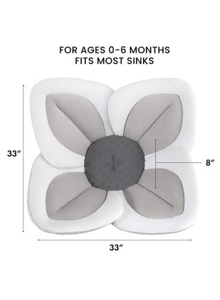 Baby Bathtub Baby Bath Mat Seat, Sponge Folding Fits Most Sinks Newborn & Baby Essentials(Blooming Flower) (Grey) - view 3