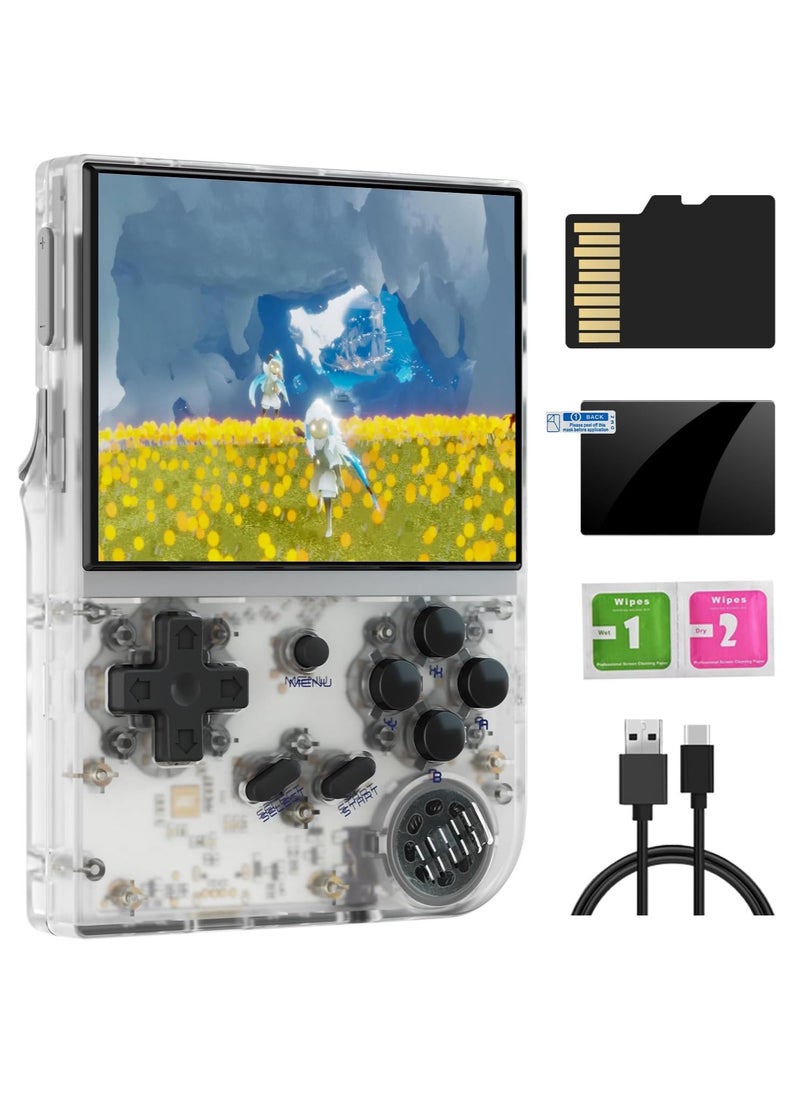 ANBERNIC  - RG35XX 2024 New Version Retro Handheld Game Console , Upgraded Chip, Linux System 3.5-Inch IPS Screen Built-in 64G TF Card and 5000+ Classic Games, Support HDMI TV Output (White 64G) - Image 1