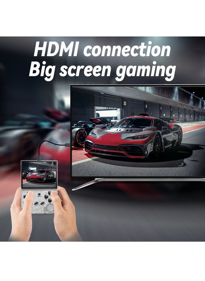 ANBERNIC  - RG35XX 2024 New Version Retro Handheld Game Console , Upgraded Chip, Linux System 3.5-Inch IPS Screen Built-in 64G TF Card and 5000+ Classic Games, Support HDMI TV Output (White 64G) - Image 1