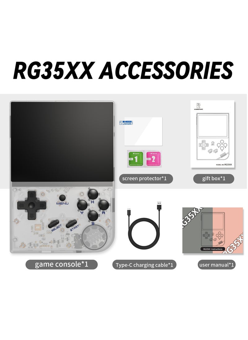 ANBERNIC  - RG35XX 2024 New Version Retro Handheld Game Console , Upgraded Chip, Linux System 3.5-Inch IPS Screen Built-in 64G TF Card and 5000+ Classic Games, Support HDMI TV Output (White 64G) - Image 1