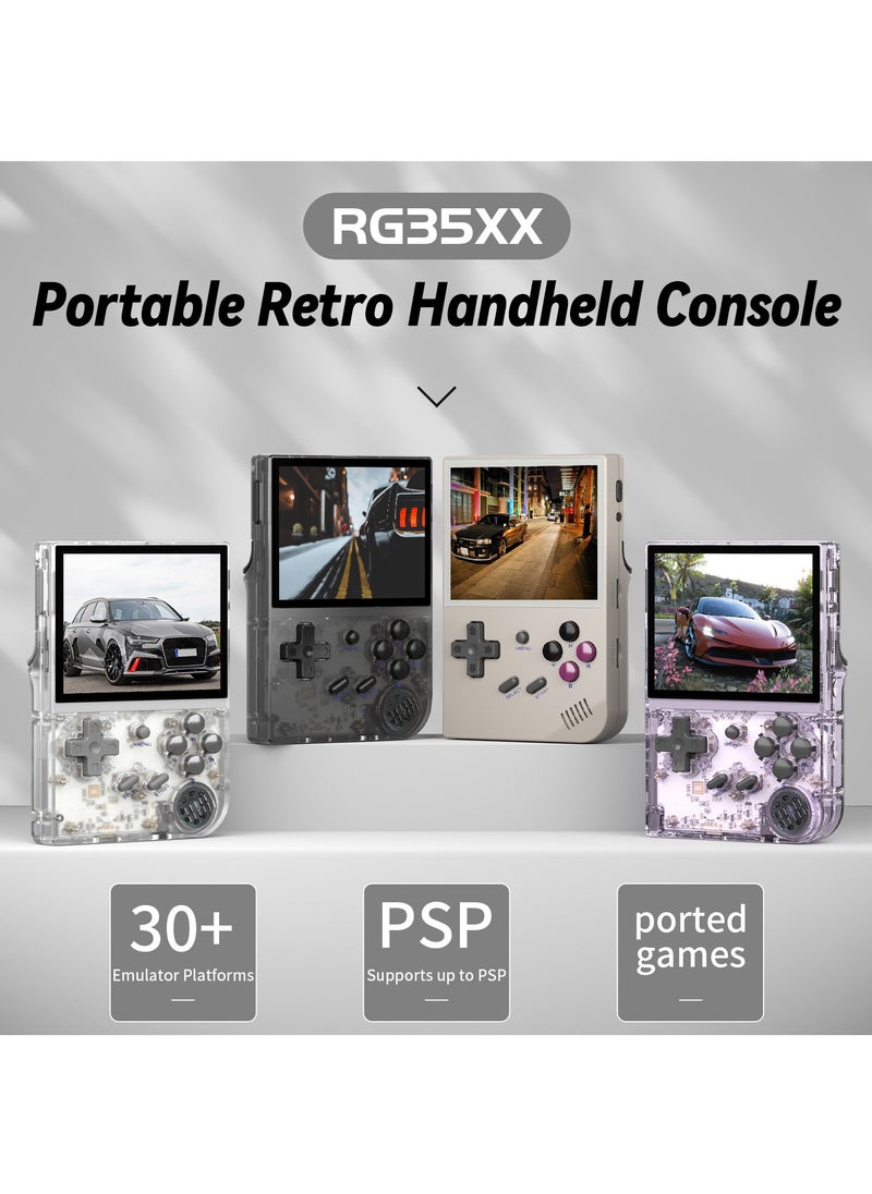 ANBERNIC  - RG35XX 2024 New Version Retro Handheld Game Console , Upgraded Chip, Linux System 3.5-Inch IPS Screen Built-in 64G TF Card and 5000+ Classic Games, Support HDMI TV Output (White 64G) - Image 1