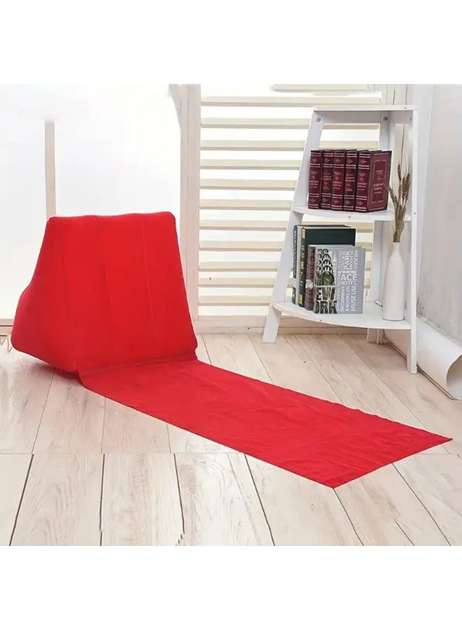 Grey PVC Flocking Triangle Beach Mat Inflatable Support Seat Cushion Portable Foldable - Image 3