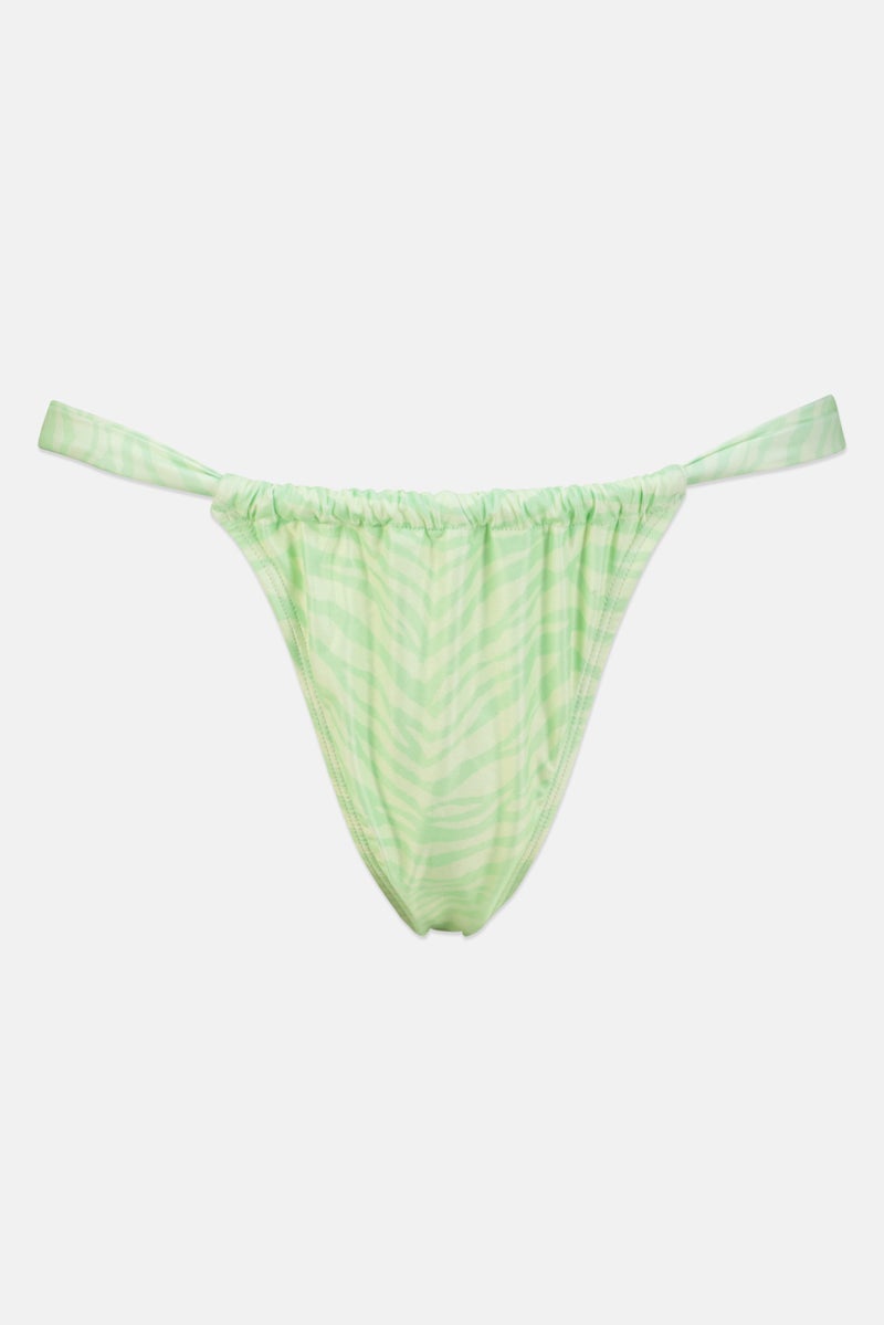 Bershka Women Animal Print Bikini Bottom, Green - Image 2