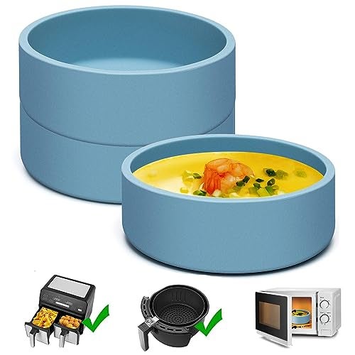 Dootafy Silicone Air Fryer Egg Pan & Mold 3 Pack - Reusable Egg Bite Maker for Oven & Microwave - Blue - Image 1