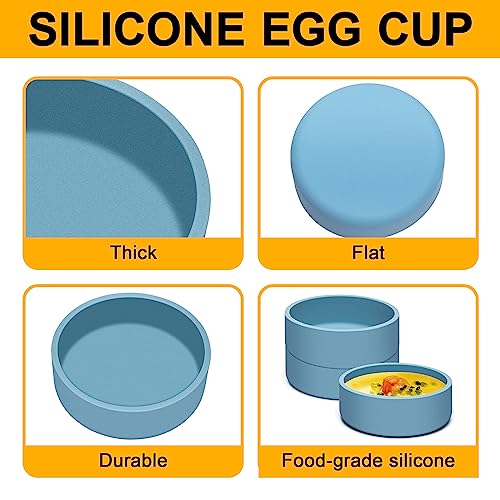 Dootafy Silicone Air Fryer Egg Pan & Mold 3 Pack - Reusable Egg Bite Maker for Oven & Microwave - Blue - Image 2