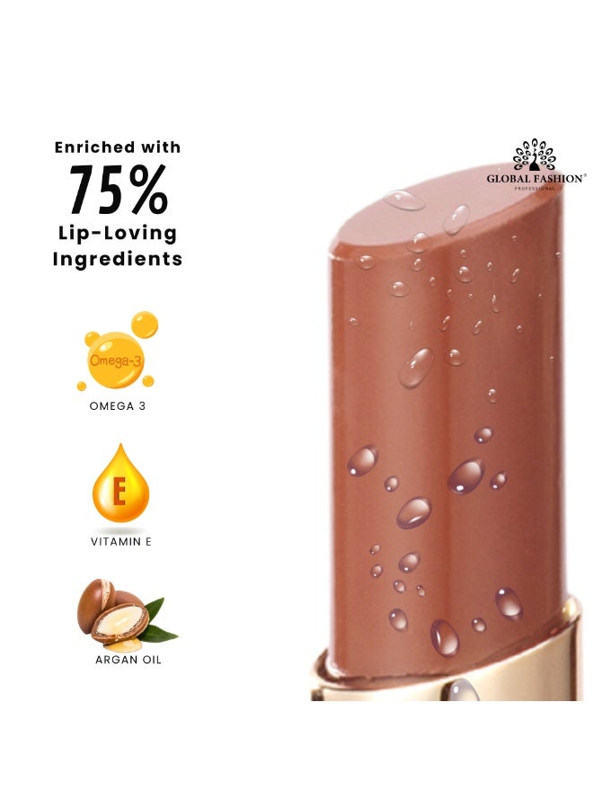 جلوبال فاشون أحمر شفاه شفاف ومرطب – 24 لوناً غنياً، طويل الثبات، تركيبة مرطبة بلمعة ناعمة، قوام خفيف غير لزج (123 أحمر تيبتي) - Image 4