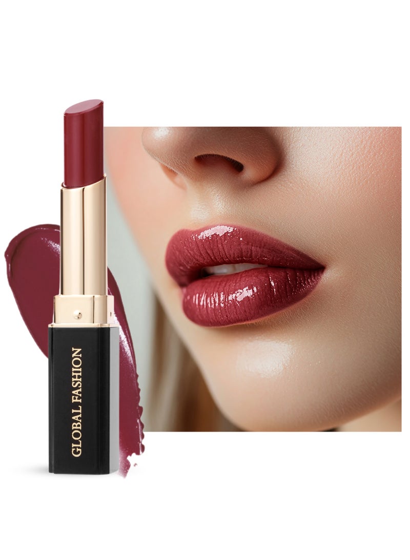 جلوبال فاشون أحمر شفاه شفاف ومرطب – 24 لوناً غنياً، طويل الثبات، تركيبة مرطبة بلمعة ناعمة، قوام خفيف غير لزج (123 أحمر تيبتي) - Image 1