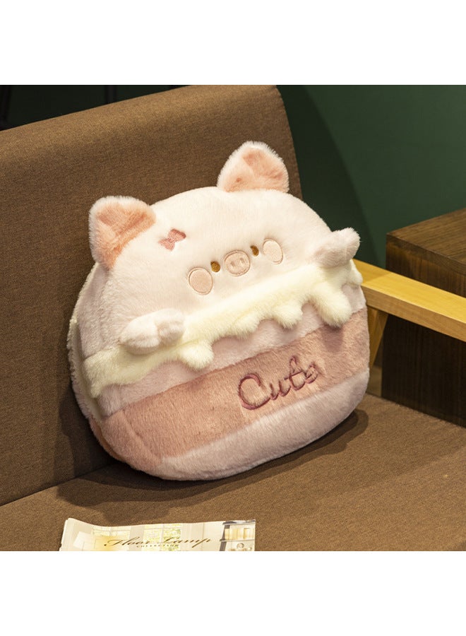 Winter Animal Pillow Blanket Three-in-one Portable Hand Warmer Classroom Office Nap Blanket Cute Cake-Specifications:Pillow + Blanket (1*1.7m)0.8kg-Color:Cake Bear - Image 5