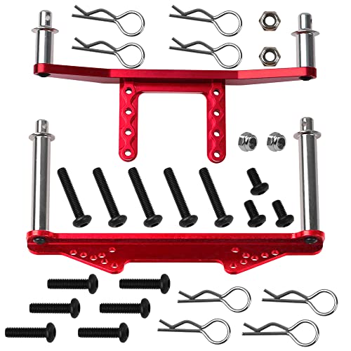 Vgoohobby Metal Front Rear Body Mounts Body Posts Upgrade Parts Compatible with Traxxas Slash 2WD Rustler Stampede VXL 110 RC 2WD Car Red - Image 1