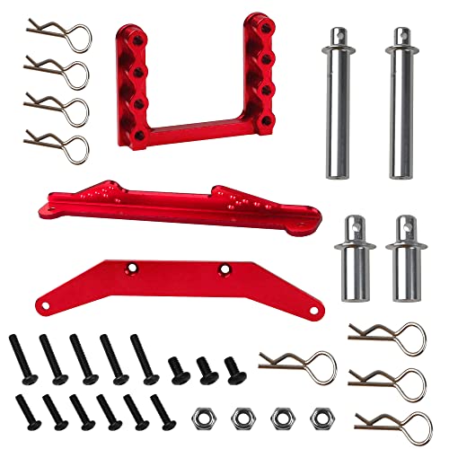 Vgoohobby Metal Front Rear Body Mounts Body Posts Upgrade Parts Compatible with Traxxas Slash 2WD Rustler Stampede VXL 110 RC 2WD Car Red - Image 5