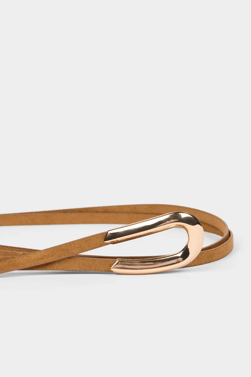 ديفاكتو Woman Rectangle Clasp Faux Leather Classic Belt