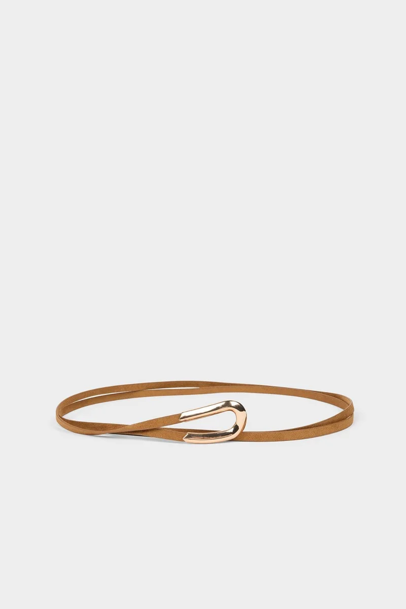 ديفاكتو Woman Rectangle Clasp Faux Leather Classic Belt