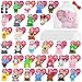 Fovths 32 Packs Valentines Day Mini Stuffed Animal with Heart Cards Jungle Animals Plush Toy Keychain for Valentines Day Gifts School Classroom Exchange Game Prize Party Favors - Image 2
