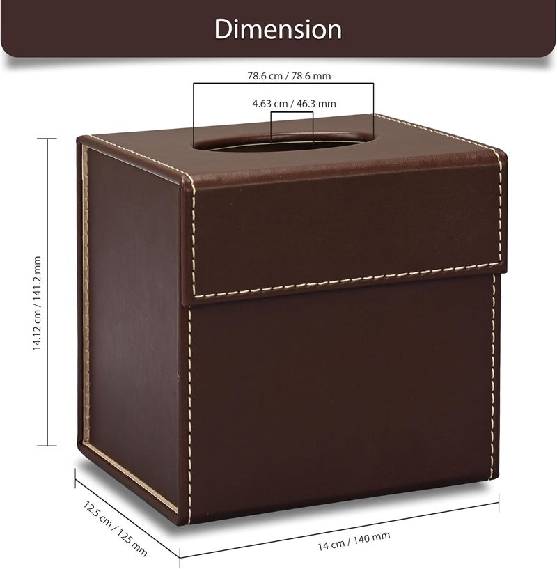 FIS Dark Brown Tissue Box Holder with Magnetic Flap Closure - Image 4